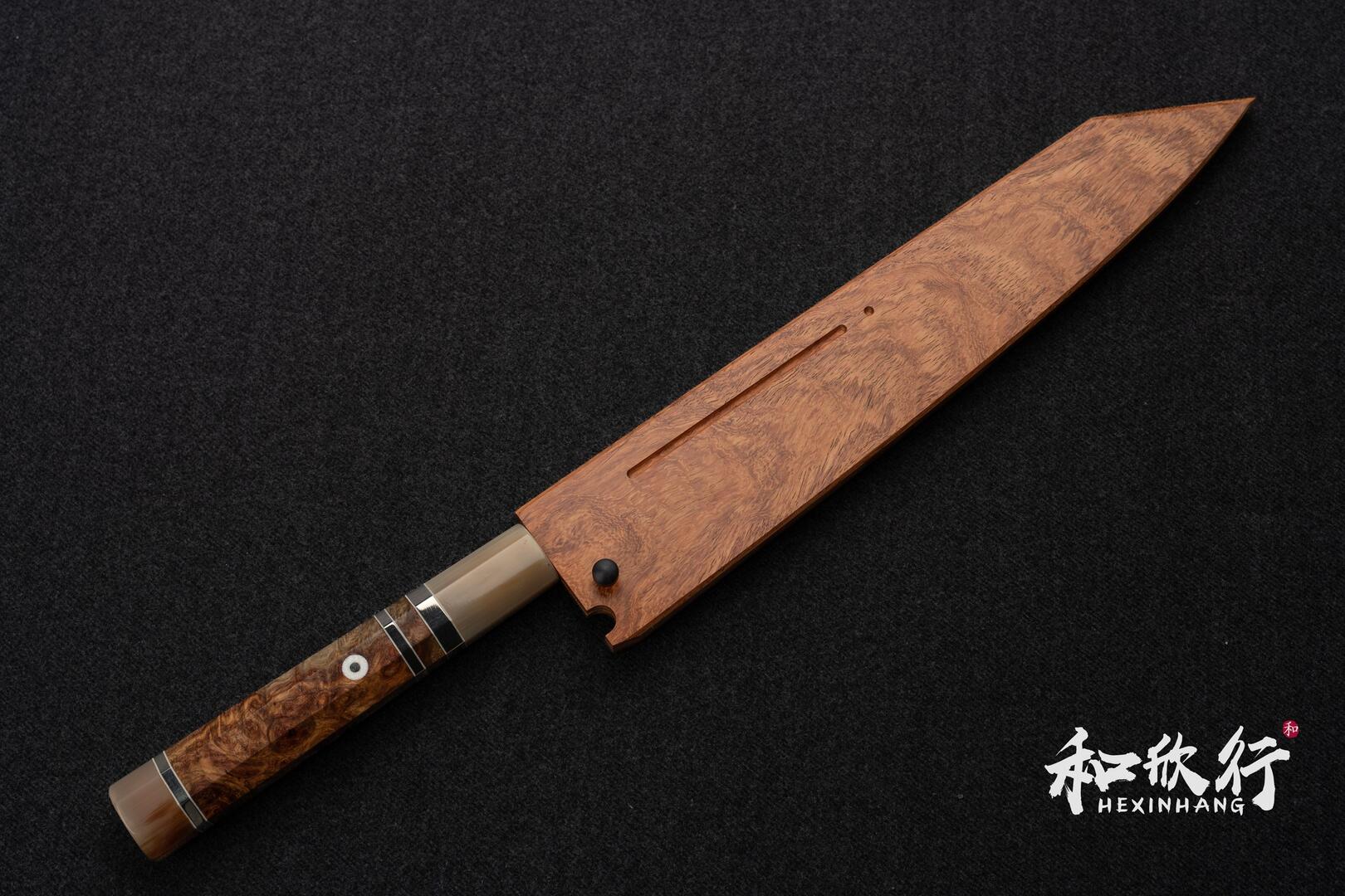 二唐刃物鍛造所Nigara Hamono SG2 粉末鋼暗紋大馬士革切付筋引255mm